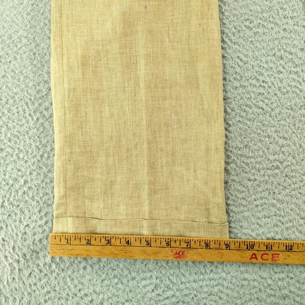 Murano Baird McNutt Linen Dress Pants Mens 36x32 Beige Pleated Front Trousers